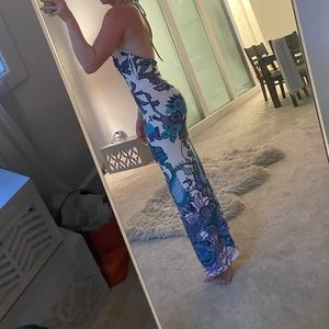 Maxi floral halter dress